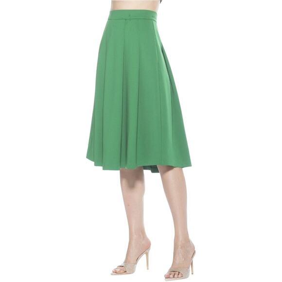 ALEXIA ADMOR NWT THEANA SKIRT
 $179.00 Elegant Green Pleated MIDI Skirt Size 8 - Picture 2 of 4